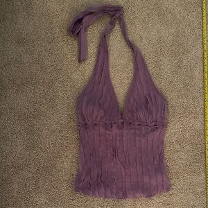bebe Mauve Halter Blouse